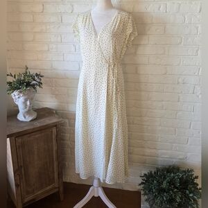 Reformation Carina Dress, Medium, Polka Dot, True Wrap